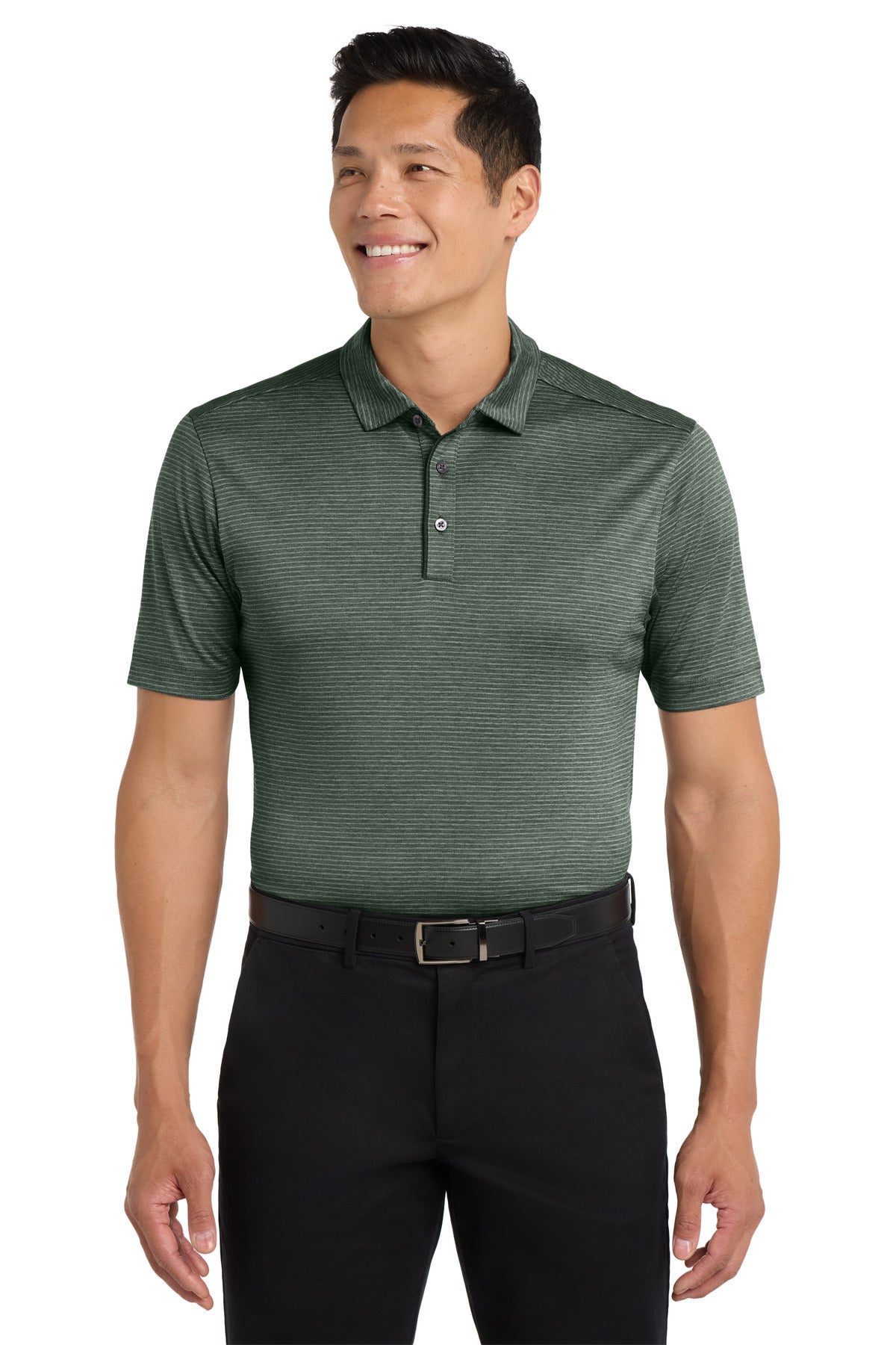 Port Authority  Shadow Stripe Polo. K585 - Deep Forest Green