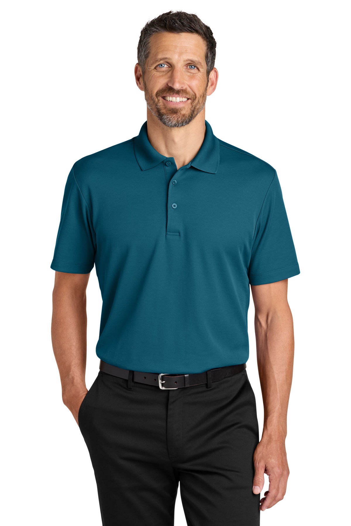 Port Authority Plaited Pique Polo K620 - Moroccan Blue