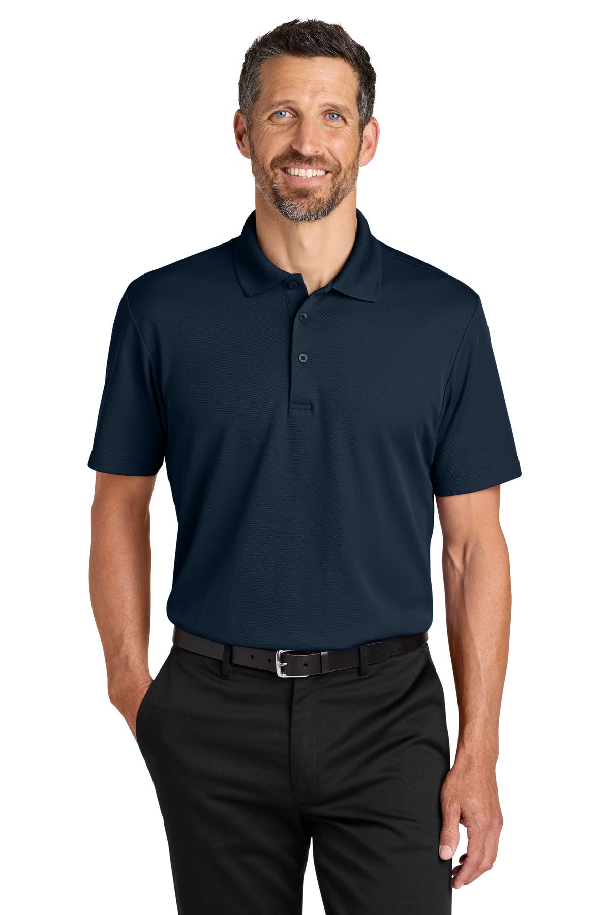 Port Authority Plaited Pique Polo K620 - Night Navy