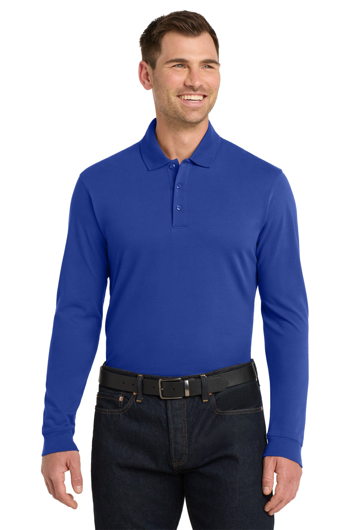 Port Authority EZCotton Long Sleeve Polo. K8000LS - True Royal
