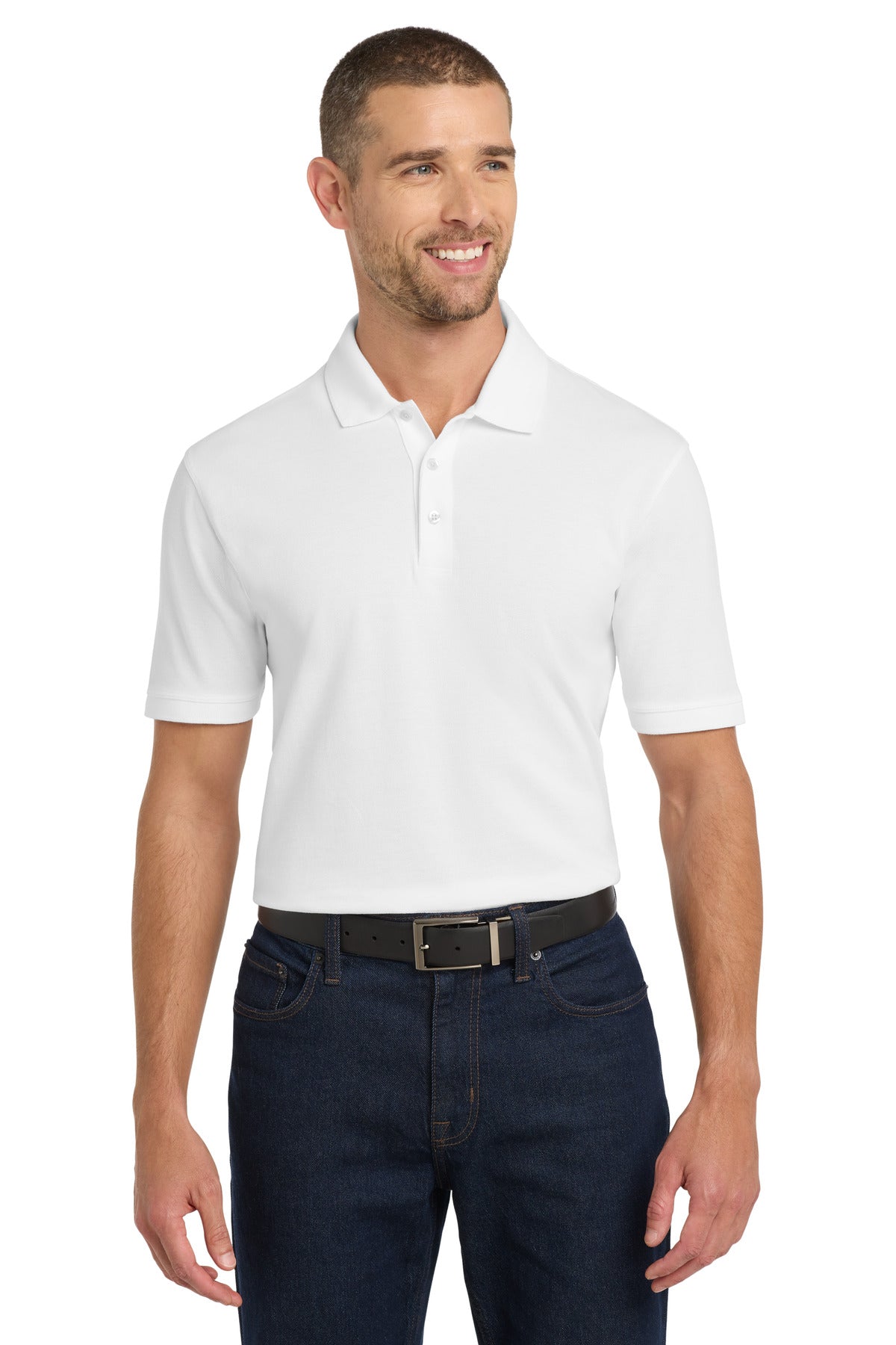 Port Authority EZCotton Polo. K8000 - White