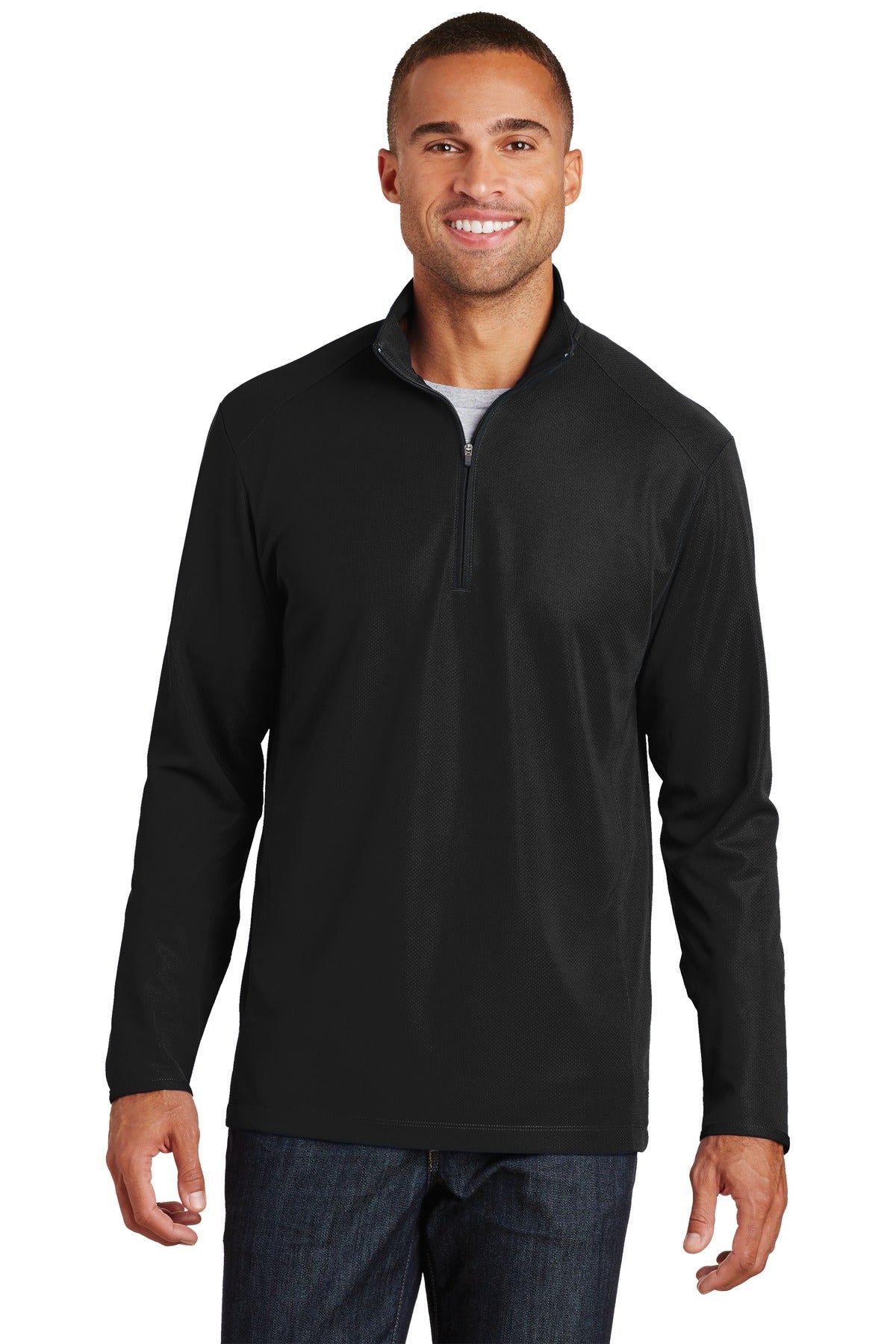Port Authority Pinpoint Mesh 1/2-Zip. K806 - Black