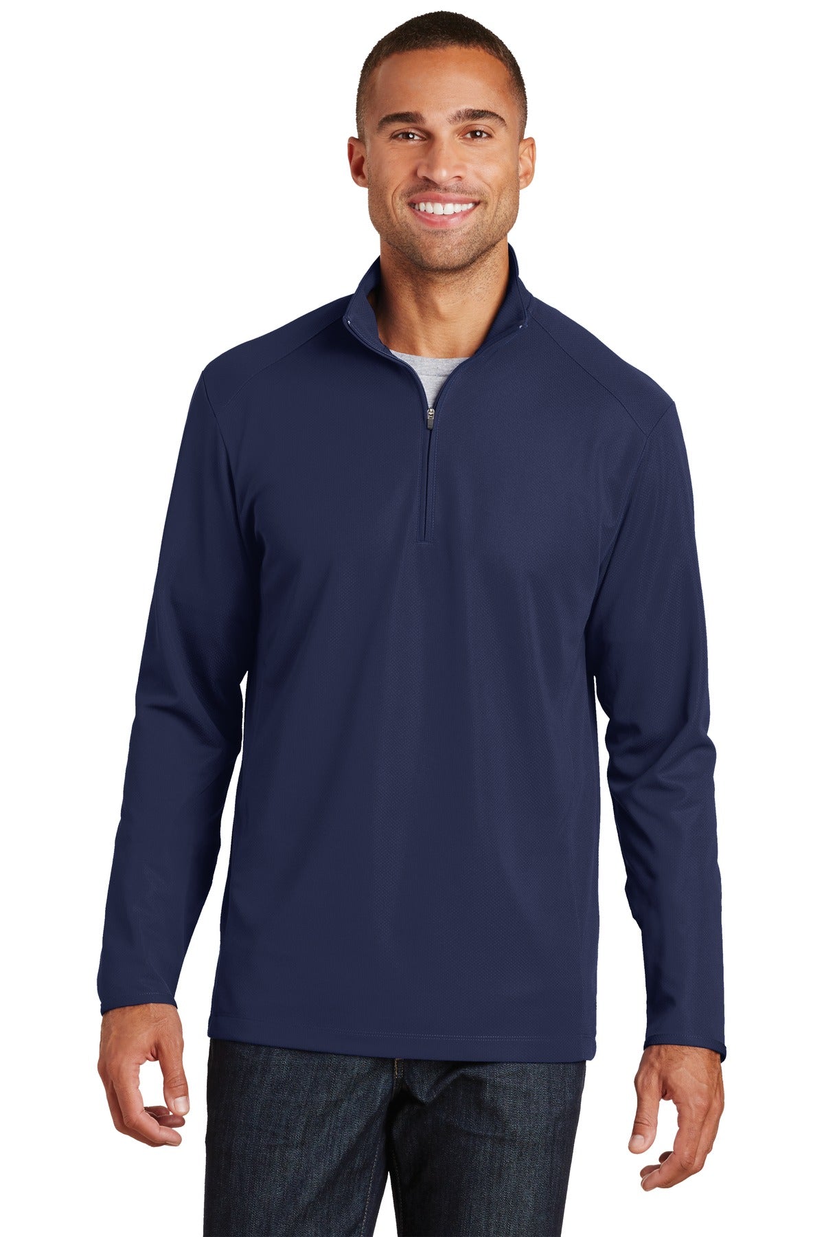 Port Authority Pinpoint Mesh 1/2-Zip. K806 - True Navy