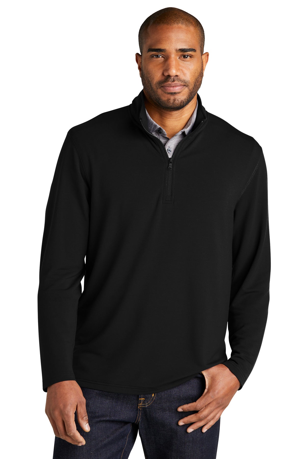 Port Authority Microterry 1/4-Zip Pullover K825 - Deep Black
