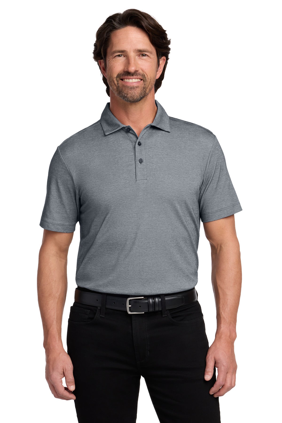 Port Authority Fine Pique Blend Polo K830 - River Blue Navy Heather
