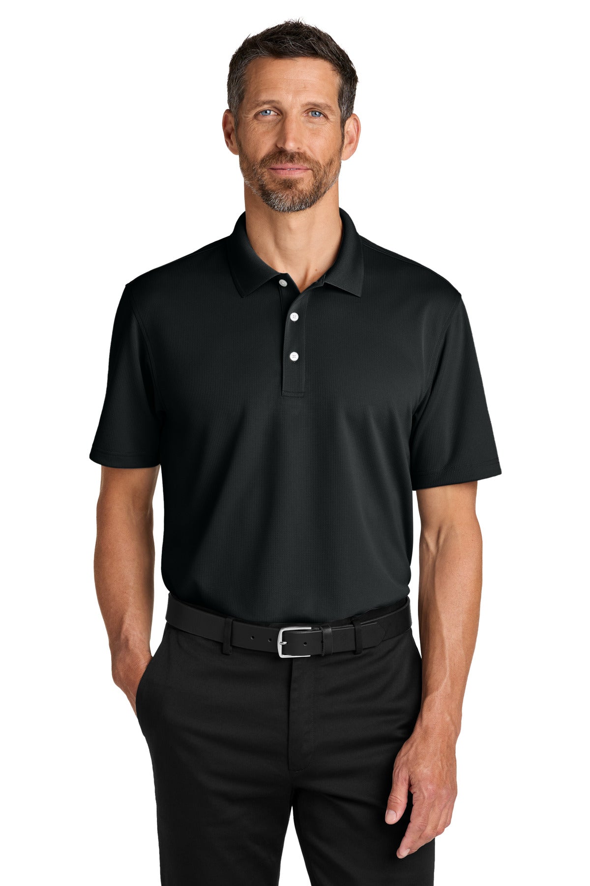 Port Authority Dry Zone Stain-Release Grid Polo K845 - Deep Black