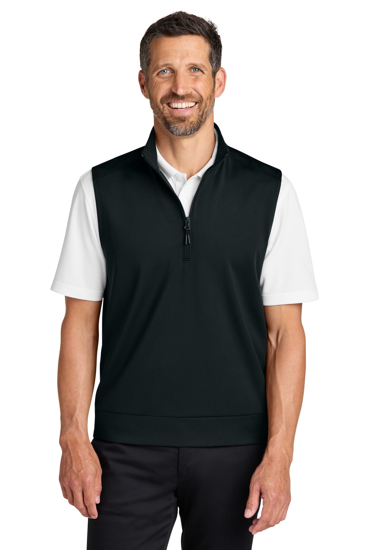 Port Authority C-FREE Double Knit 1/4-Zip Vest K880V - Deep Black
