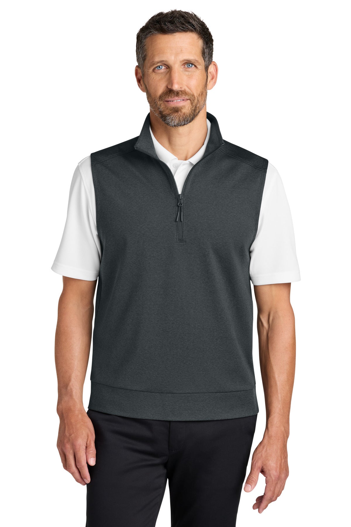 Port Authority C-FREE Double Knit 1/4-Zip Vest K880V - Grey Steel Heather
