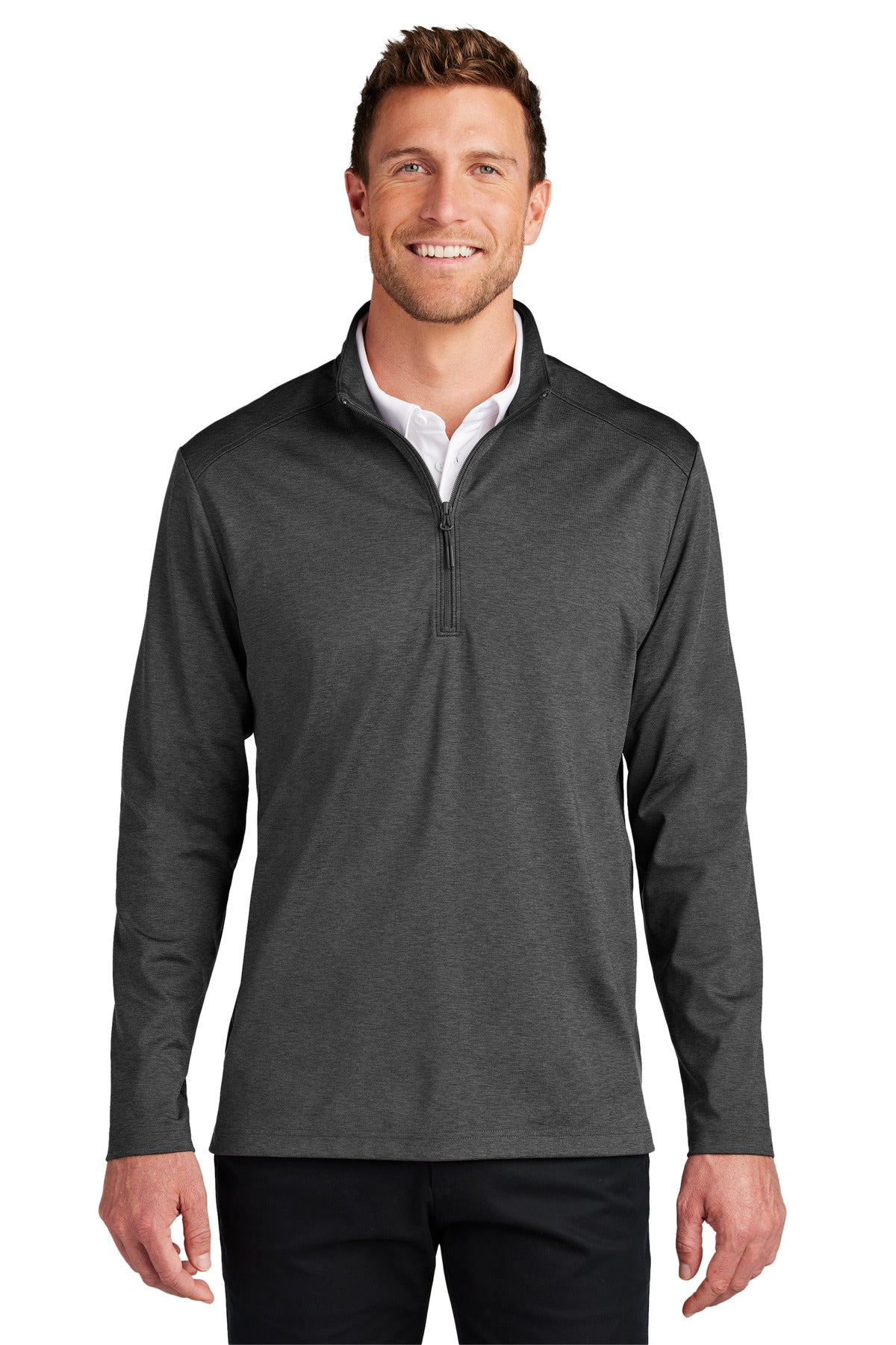 Port Authority C-FREE Double Knit 1/4-Zip K880 - Grey Steel Heather