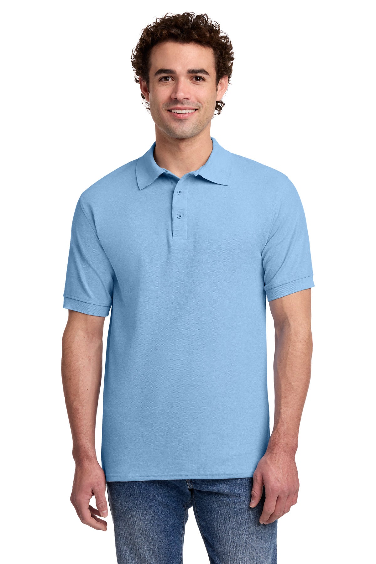 Port & Co Core Blend Pique Polo. KP155 - Light Blue