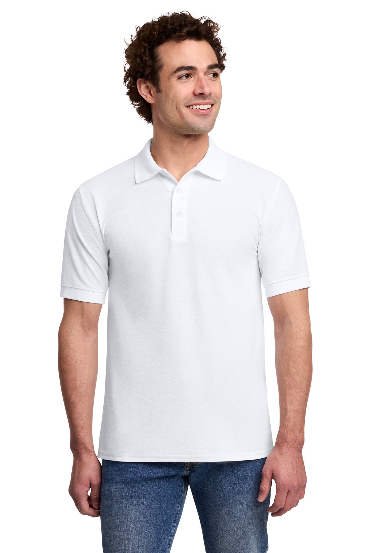 Port & Co Core Blend Pique Polo. KP155 - White