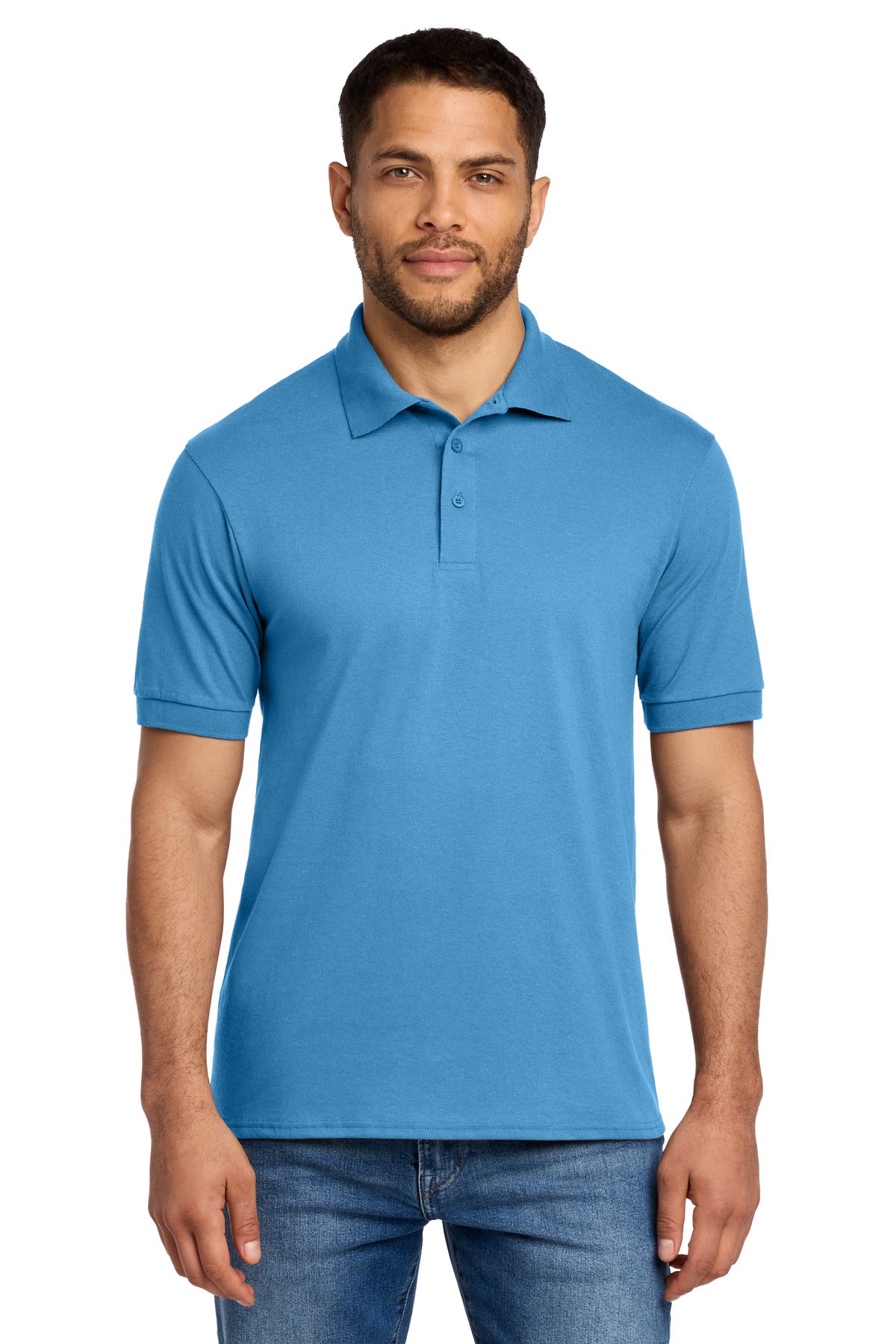 Port & Co Core Blend Jersey Knit Polo. KP55 - Aquatic Blue