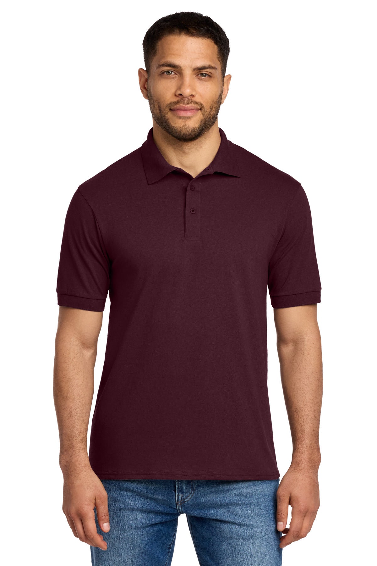 Port & Co Core Blend Jersey Knit Polo. KP55 - Athletic Maroon