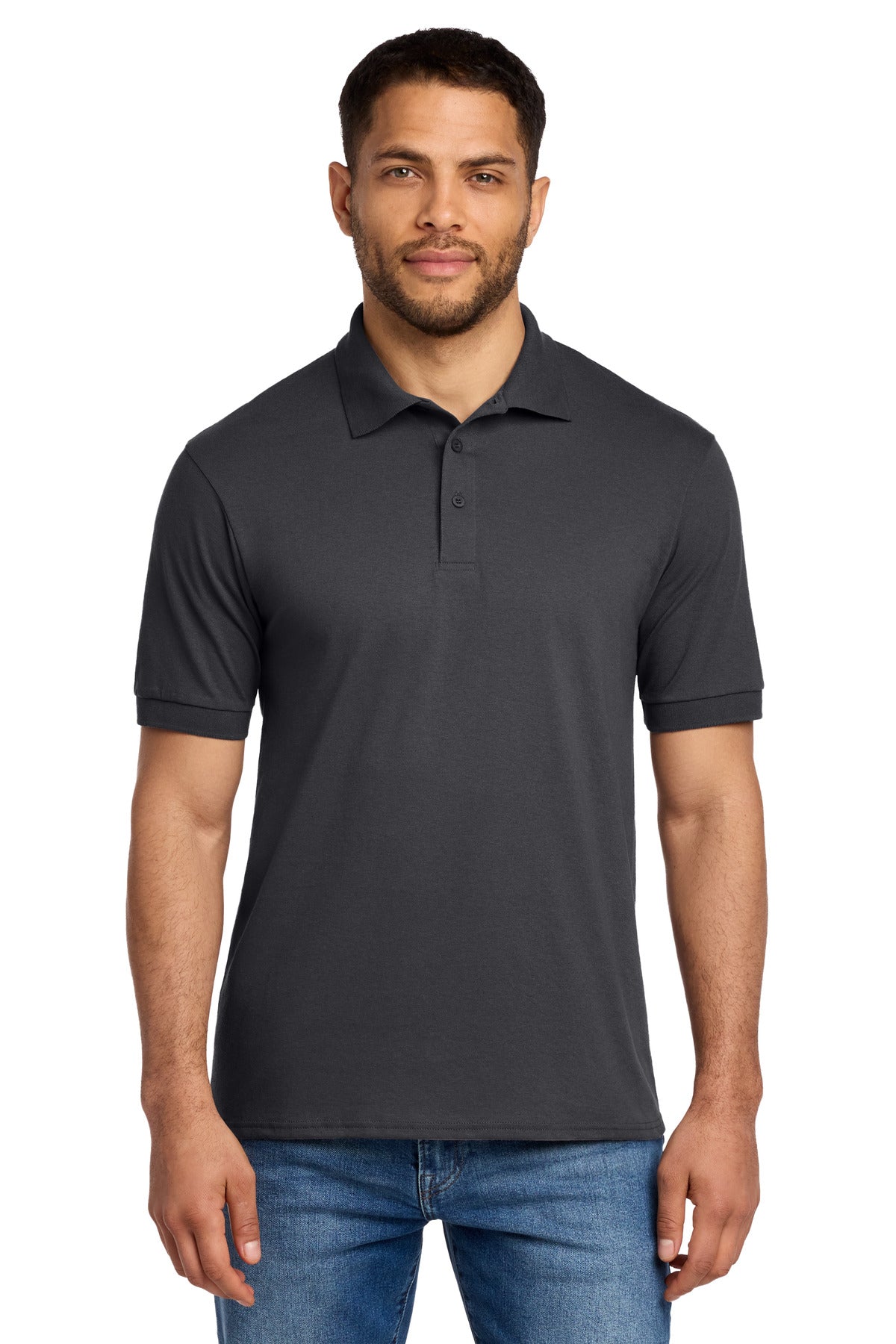 Port & Co Core Blend Jersey Knit Polo. KP55 - Charcoal