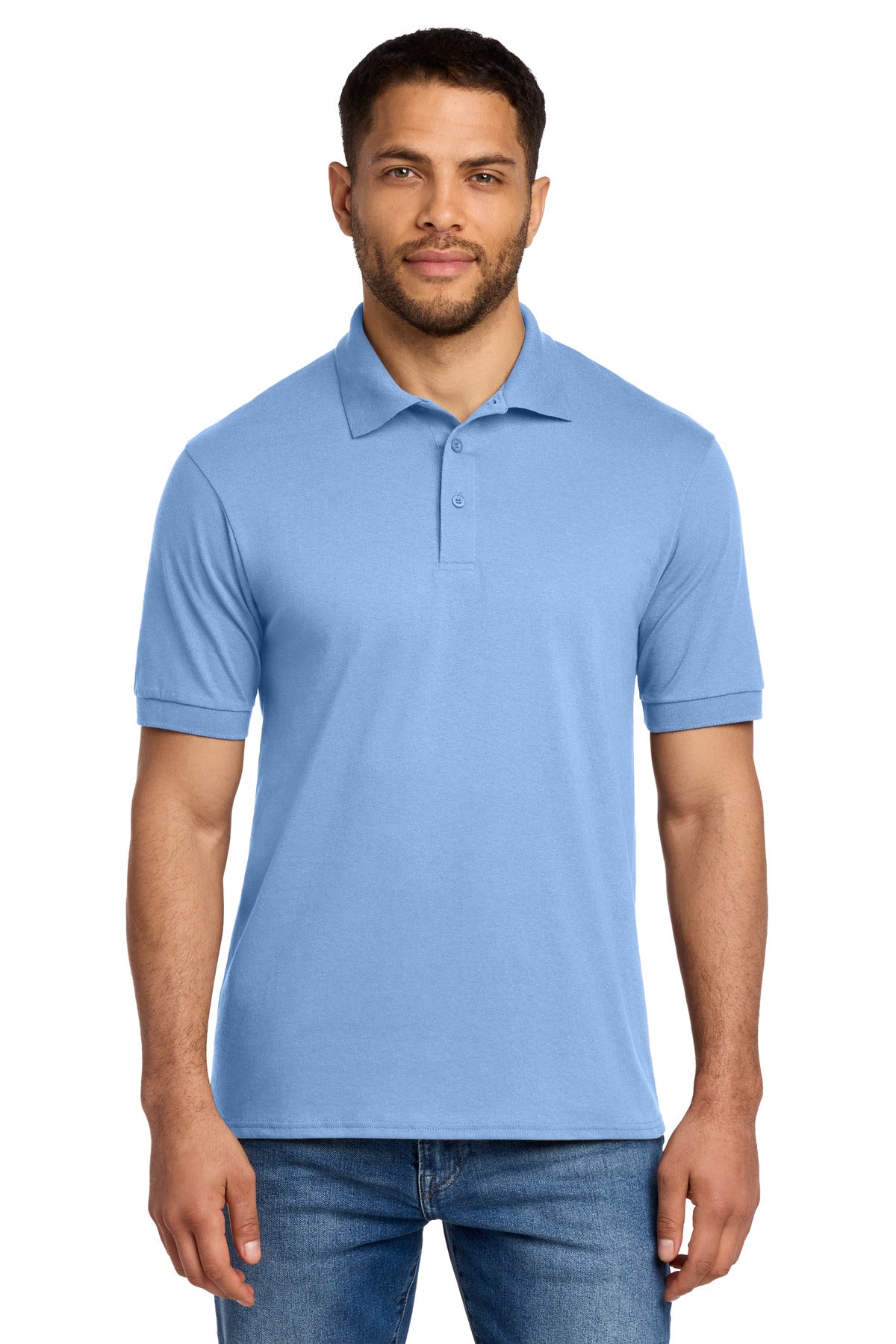 Port & Co Core Blend Jersey Knit Polo. KP55 - Light Blue