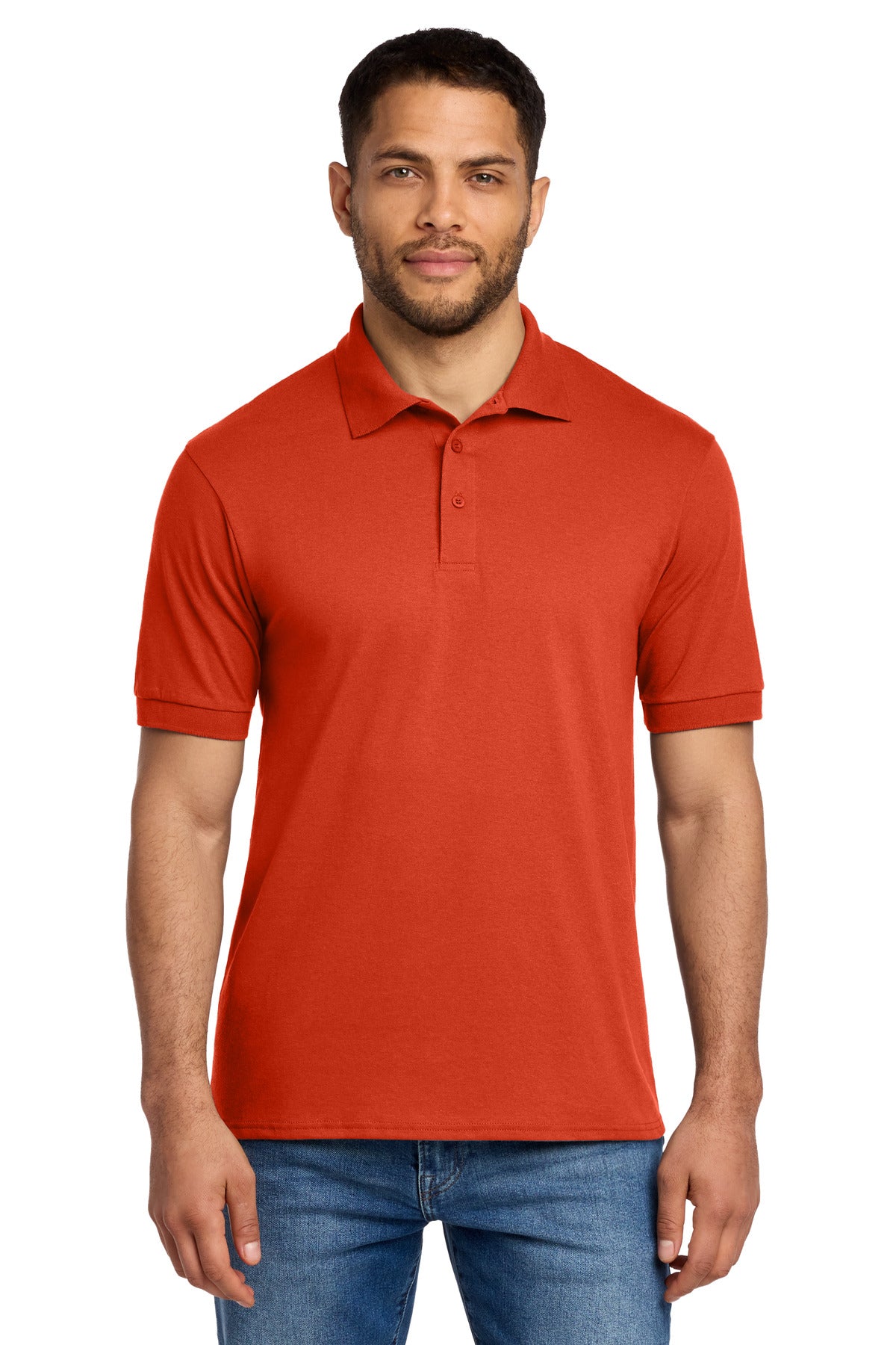 Port & Co Core Blend Jersey Knit Polo. KP55 - Orange