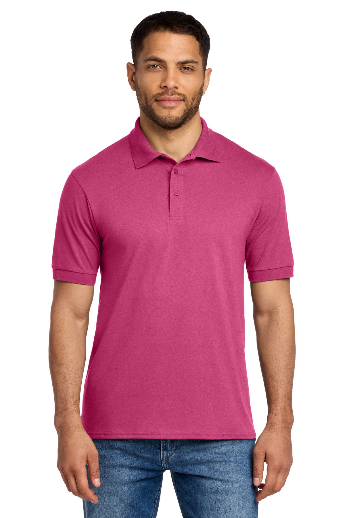 Port & Co Core Blend Jersey Knit Polo. KP55 - Sangria