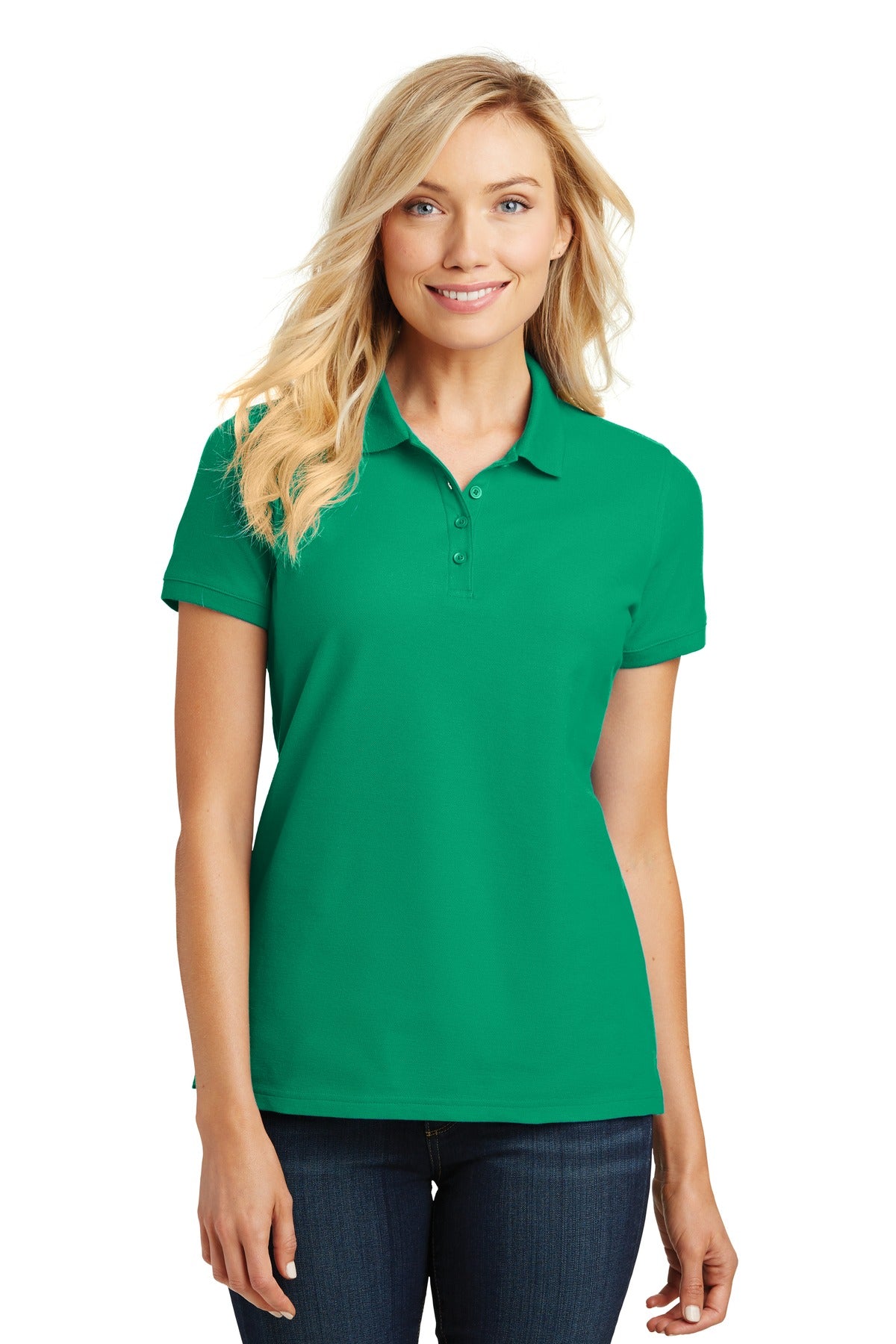 Port Authority Women's Core Classic Pique Polo. L100 - Bright Kelly Green