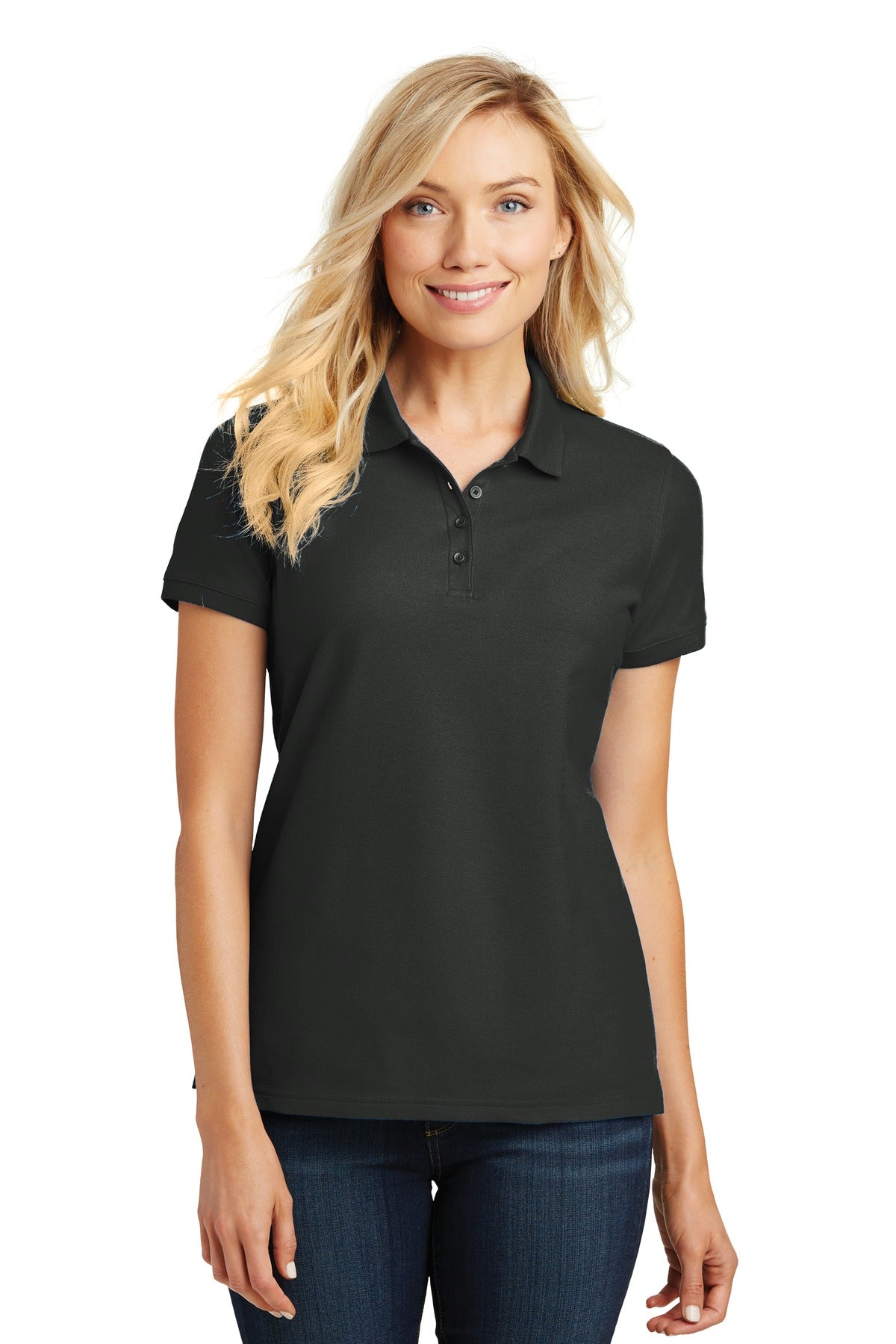 Port Authority Women's Core Classic Pique Polo. L100 - Deep Black