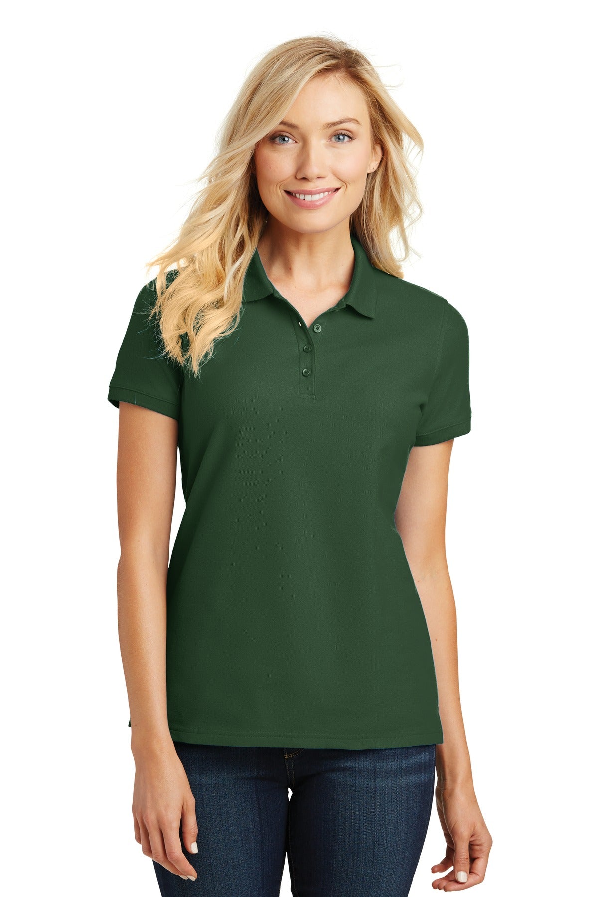 Port Authority Women's Core Classic Pique Polo. L100 - Deep Forest Green