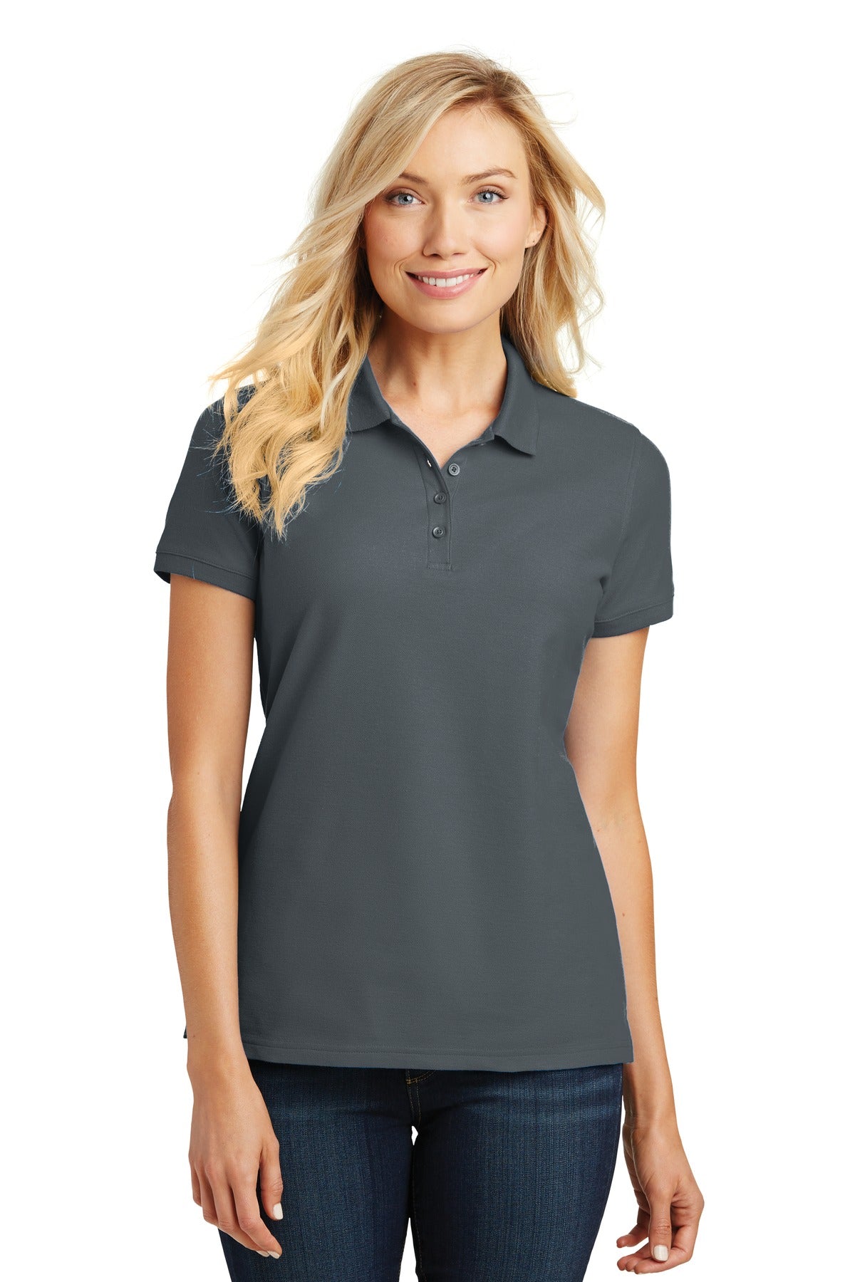 Port Authority Women's Core Classic Pique Polo. L100 - Graphite
