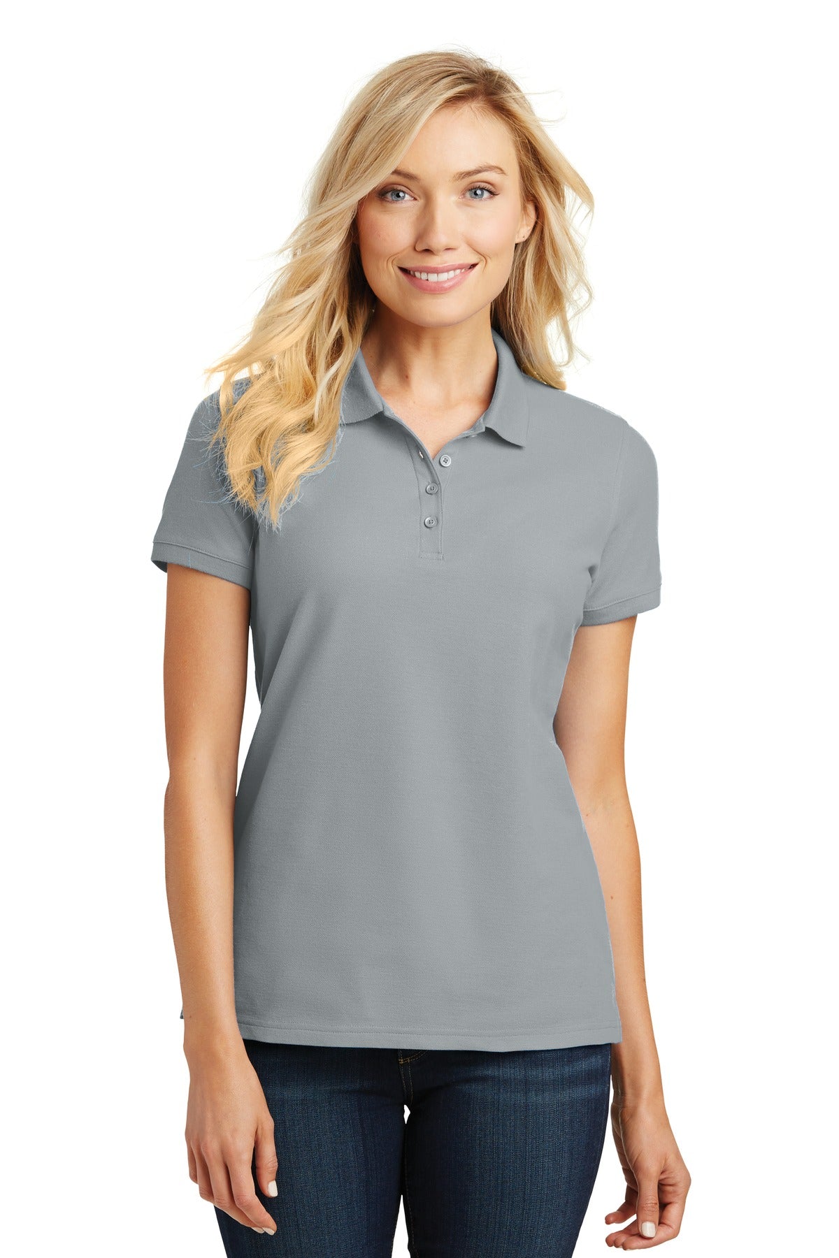 Port Authority Women's Core Classic Pique Polo. L100 - Gusty Grey