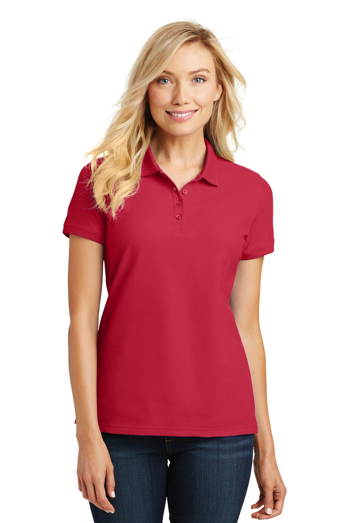 Port Authority Women's Core Classic Pique Polo. L100 - Rich Red