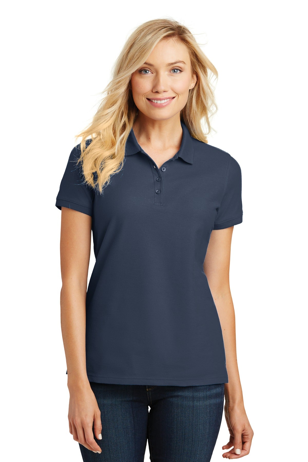 Port Authority Women's Core Classic Pique Polo. L100 - River Blue Navy