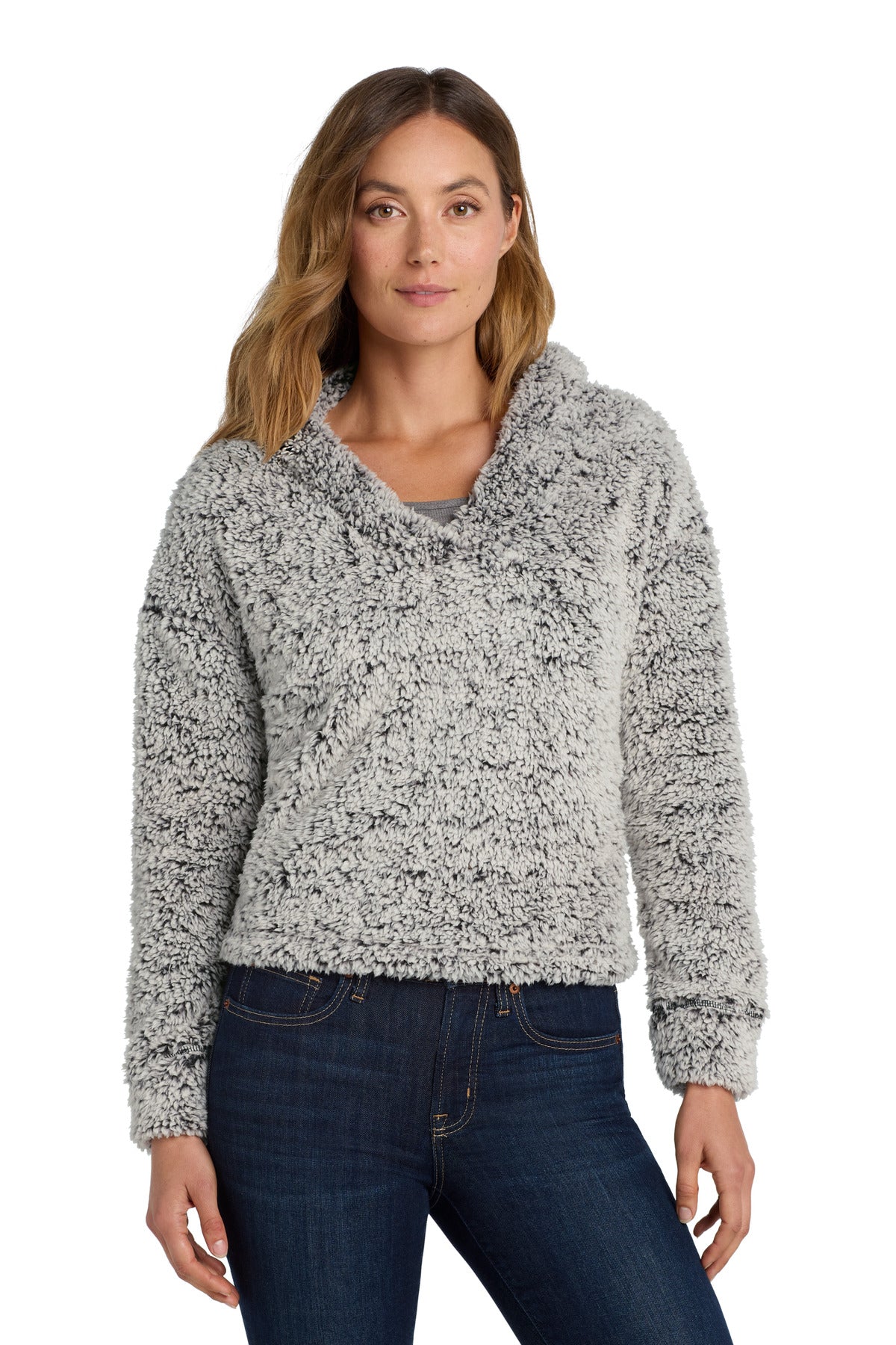 Port Authority  Women's Cozy Fleece Hoodie. L132 - Grey Heather