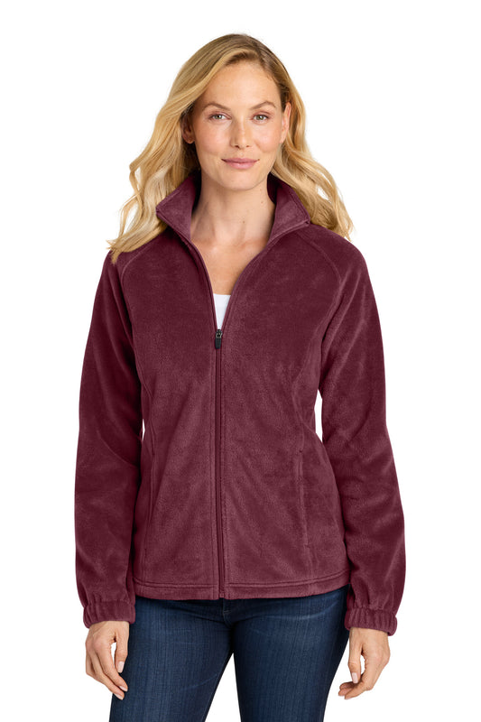 Port Authority Women's Plush Fleece Full-Zip Jacket L190 - Club Burgundy