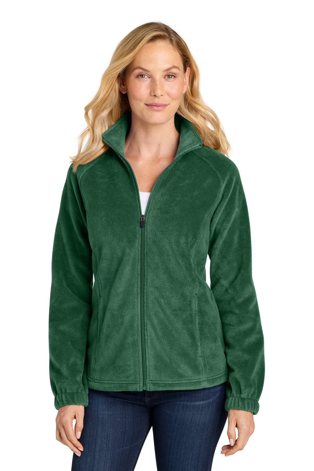 Port Authority Women's Plush Fleece Full-Zip Jacket L190 - Dark Green