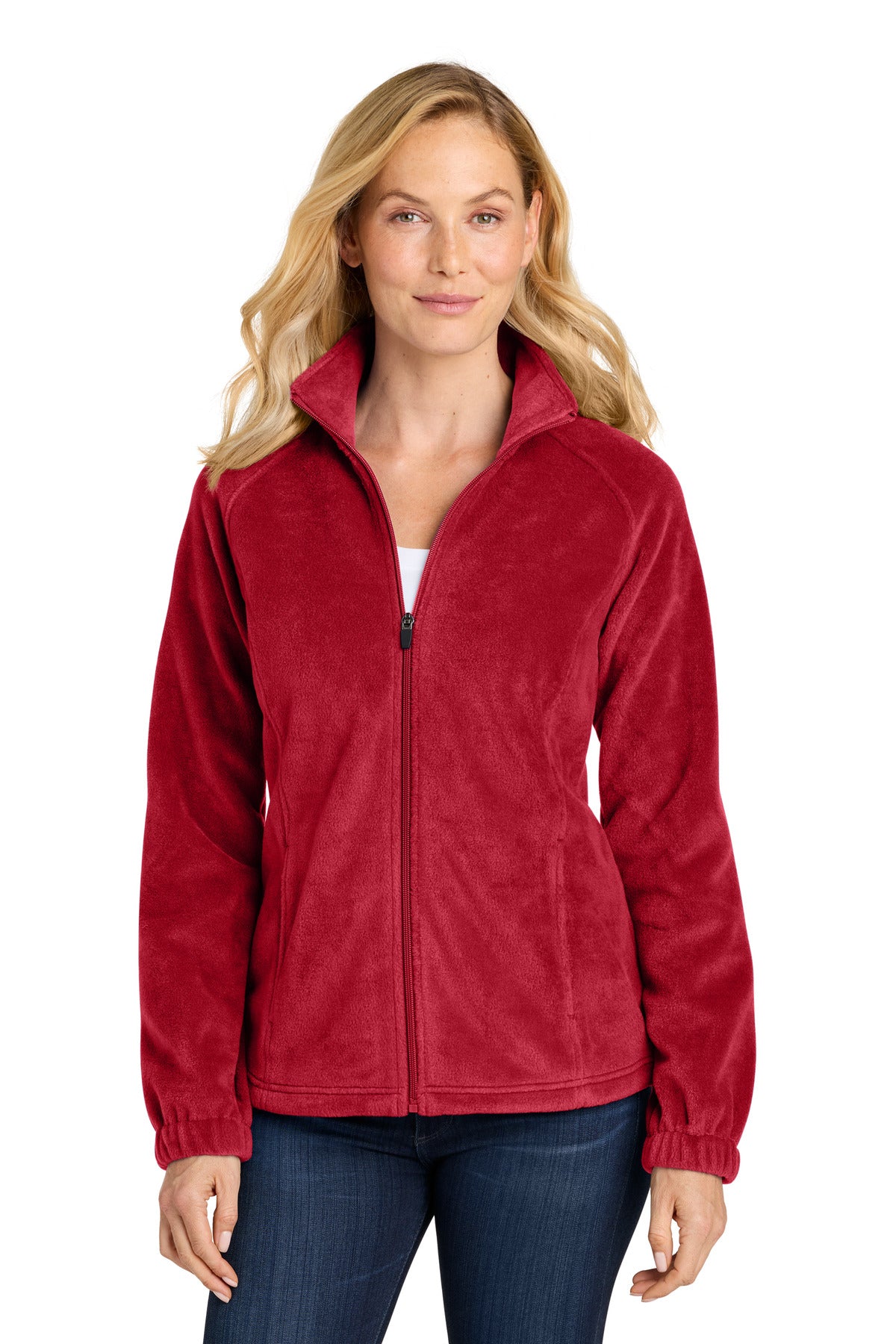Port Authority Women's Plush Fleece Full-Zip Jacket L190 - Rich Red