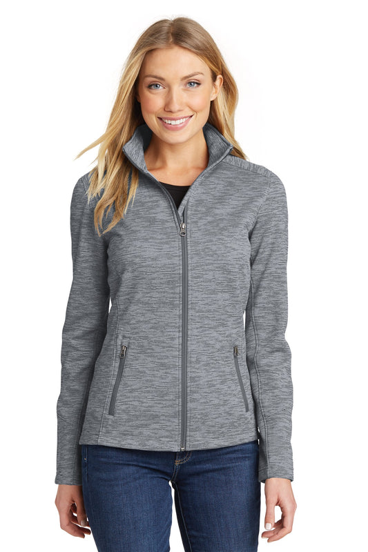 Port Authority Women's Digi Stripe Fleece Jacket. L231 - Grey