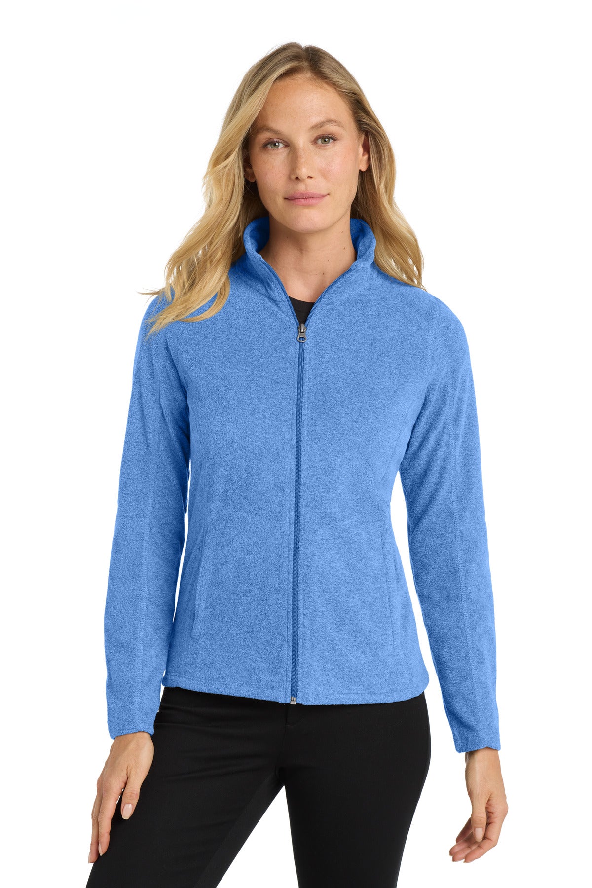 Port Authority Women's Heather Microfleece Full-Zip Jacket. L235 - Light Royal Heather