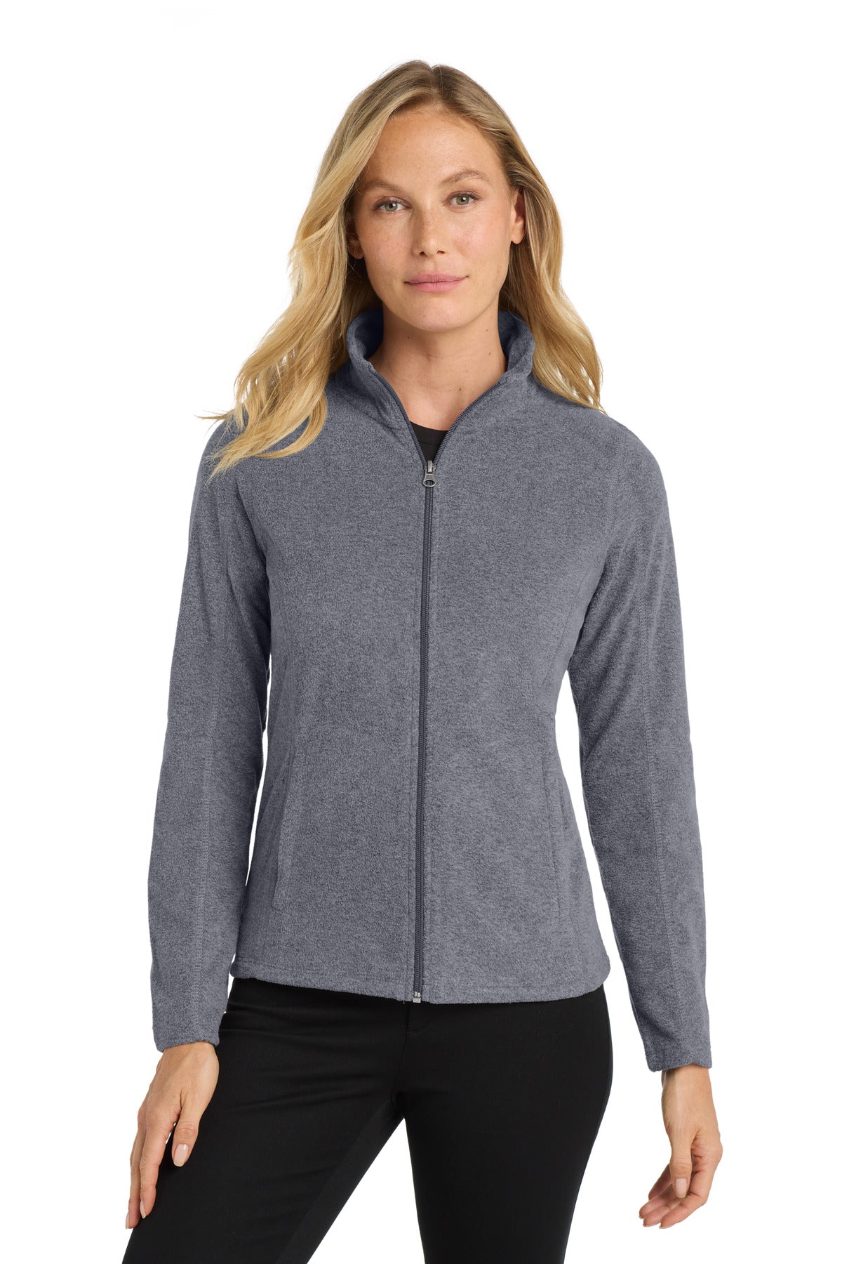 Port Authority Women's Heather Microfleece Full-Zip Jacket. L235 - True Navy Heather