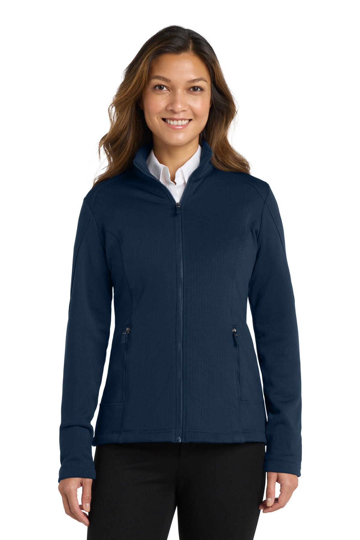 Port Authority  Women's Grid Fleece Jacket. L239 - River Blue Navy