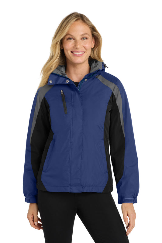 Port Authority Women's Colorblock 3-in-1 Jacket. L321 - Admiral Blue/ Black/ Magnet