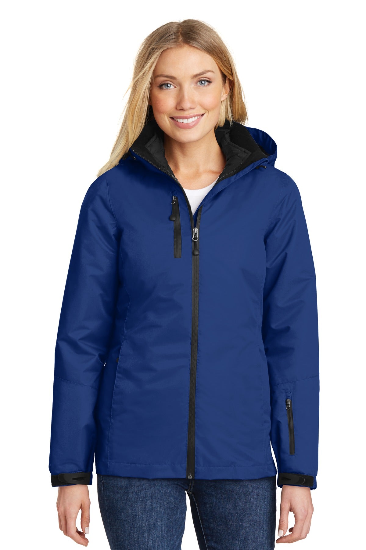Port Authority Women's Vortex Waterproof 3-in-1 Jacket. L332 - Night Sky Blue/ Black