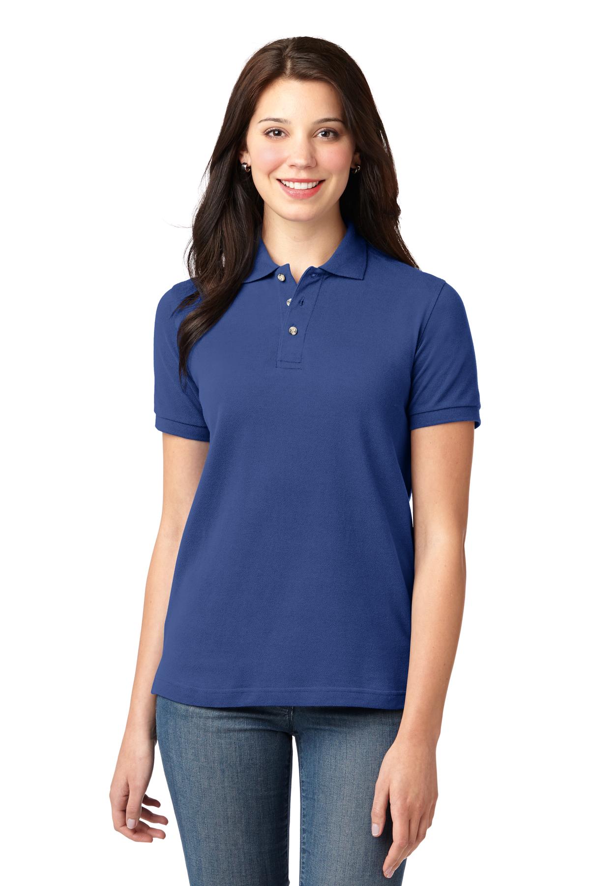 Port Authority Women's Heavyweight Cotton Pique Polo.  L420 - Royal