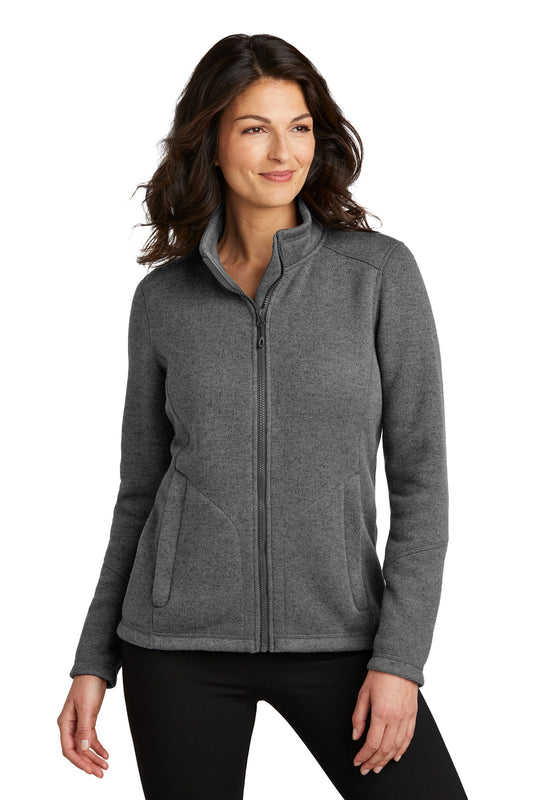 Port Authority Women's Arc Sweater Fleece Jacket L428 - Grey Smoke Heather