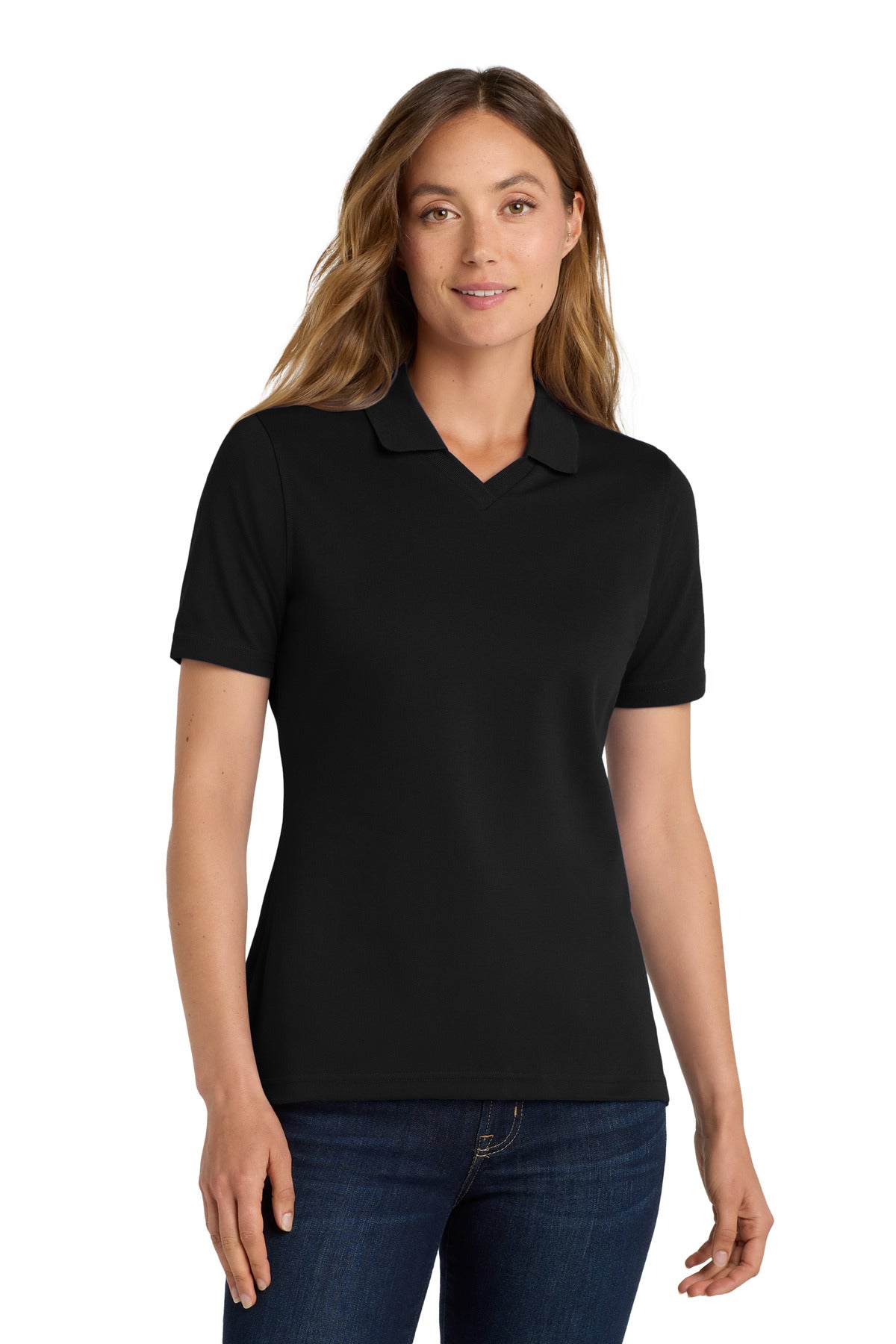 Port Authority Women's Rapid Dry Polo.  L455 - Jet Black