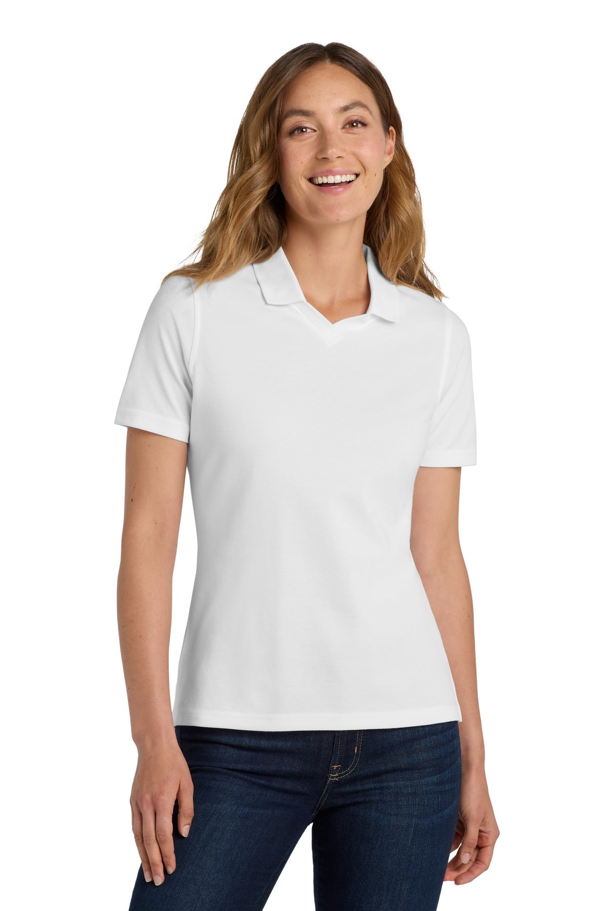 Port Authority Women's Rapid Dry Polo.  L455 - White
