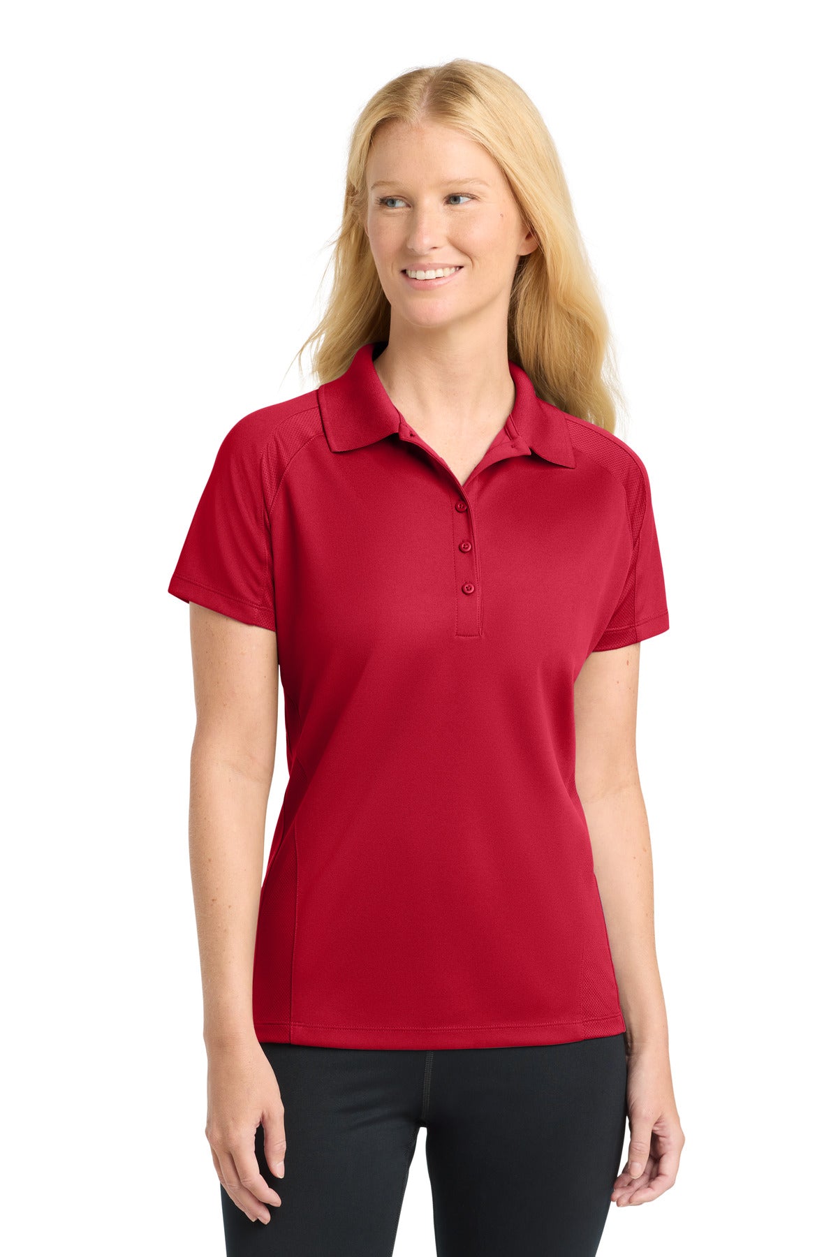 Sport-Tek Women's Dri-Mesh Pro Polo. L474 - Engine Red
