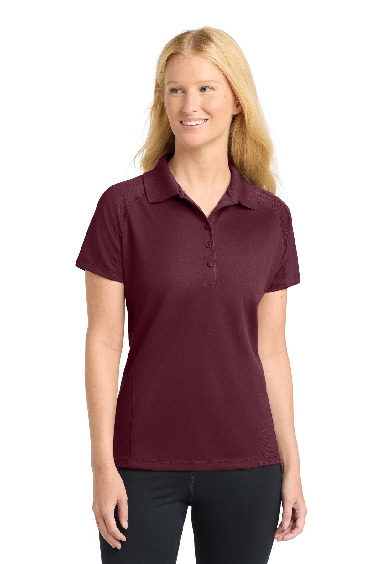 Sport-Tek Women's Dri-Mesh Pro Polo. L474 - Maroon