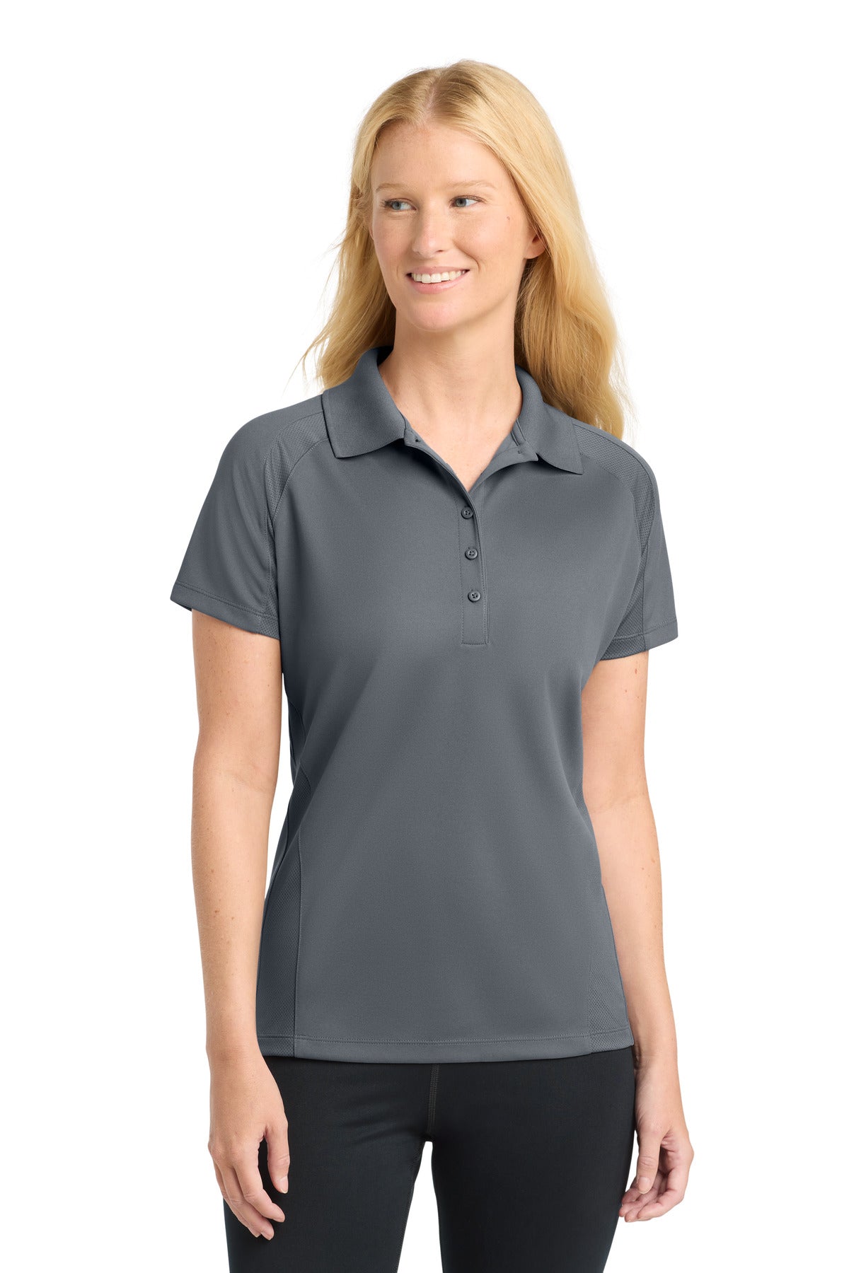 Sport-Tek Women's Dri-Mesh Pro Polo. L474 - Steel