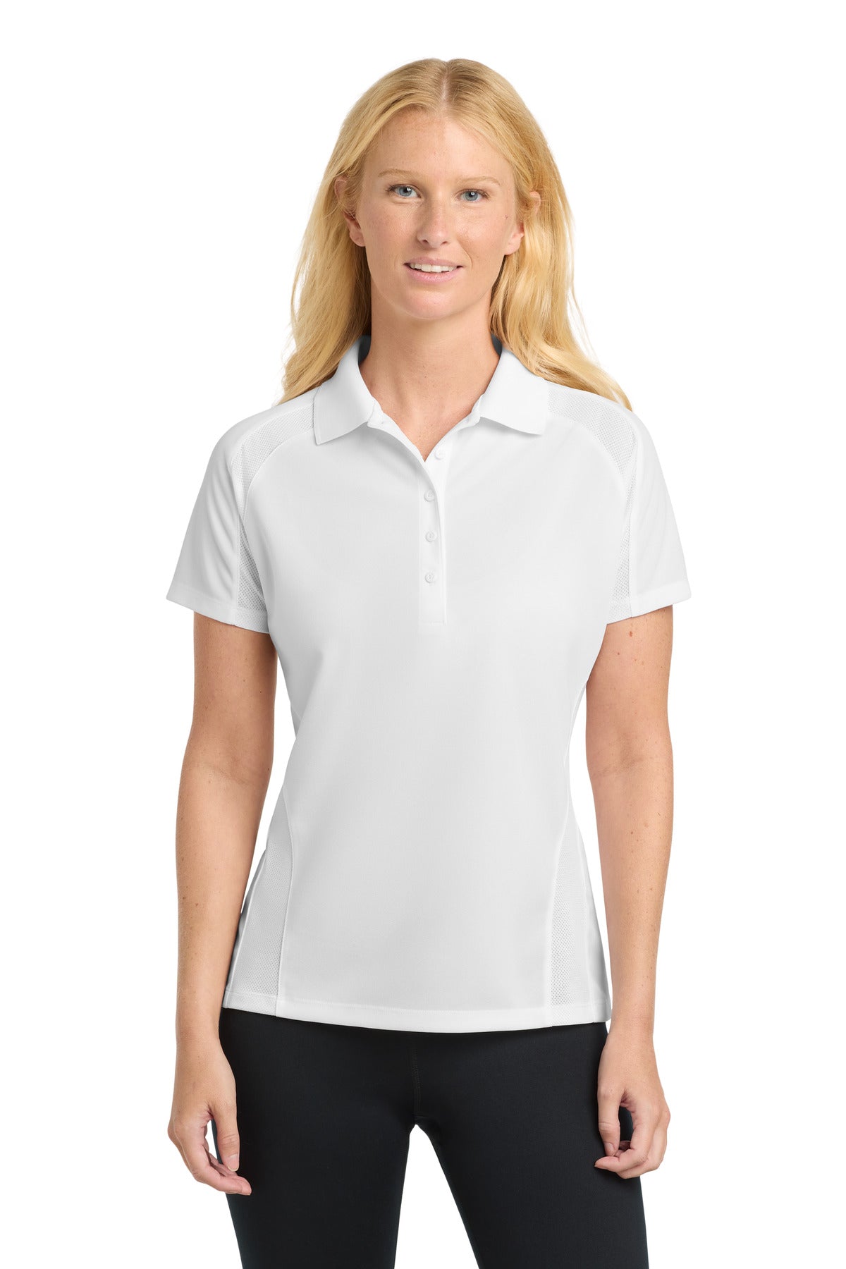 Sport-Tek Women's Dri-Mesh Pro Polo. L474 - White