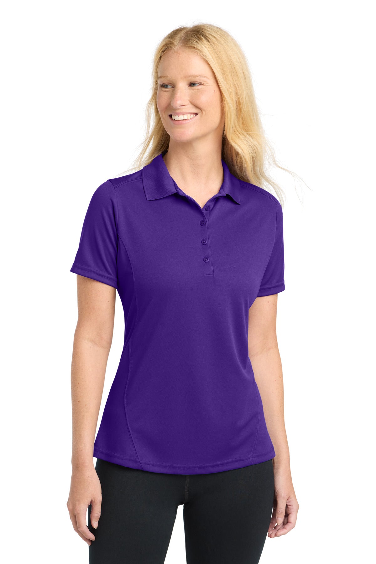 Sport-Tek Women's Dry Zone Raglan Accent Polo. L475 - Purple