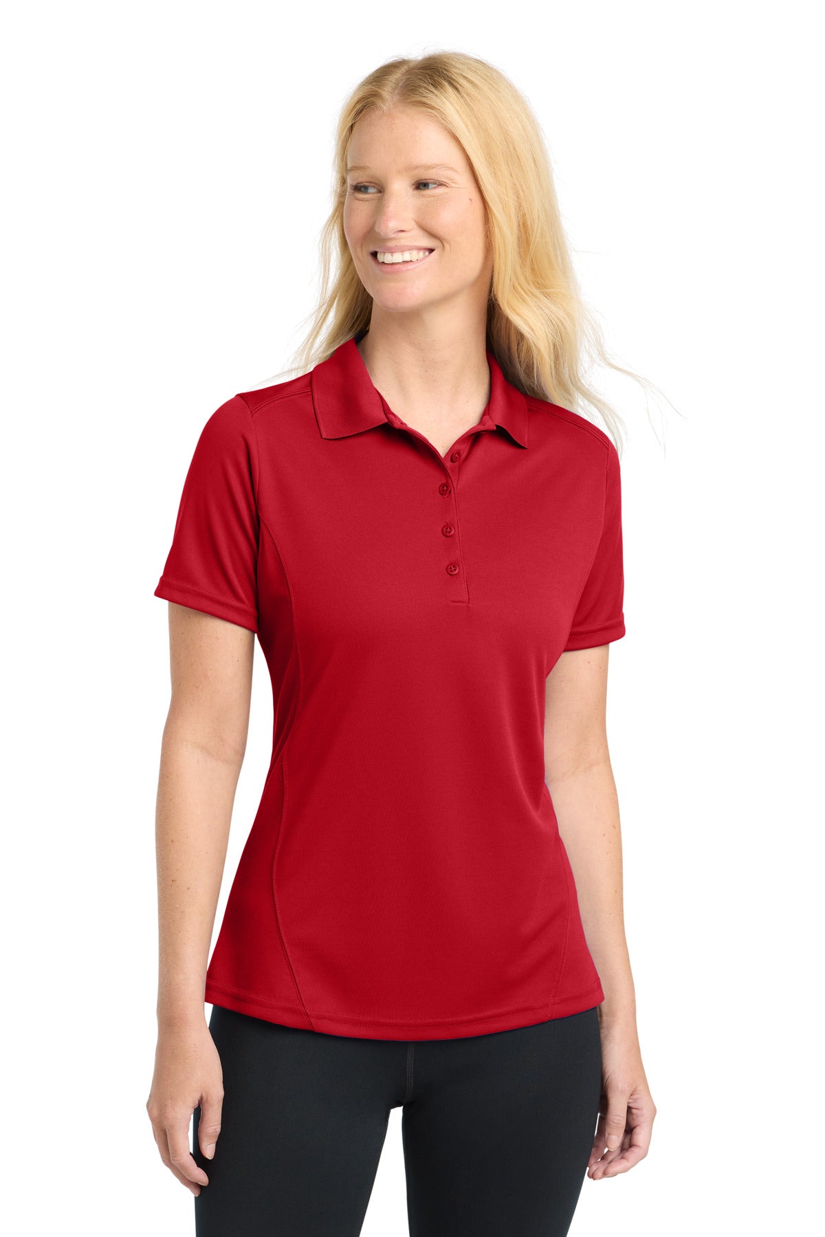 Sport-Tek Women's Dry Zone Raglan Accent Polo. L475 - True Red