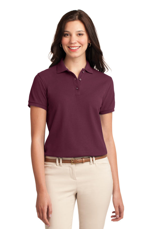 Port Authority Women's Silk Touch Polo.  L500 - Burgundy