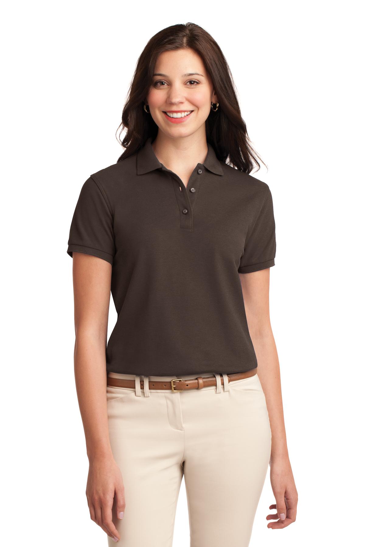 Port Authority Women's Silk Touch Polo.  L500 - Coffee Bean